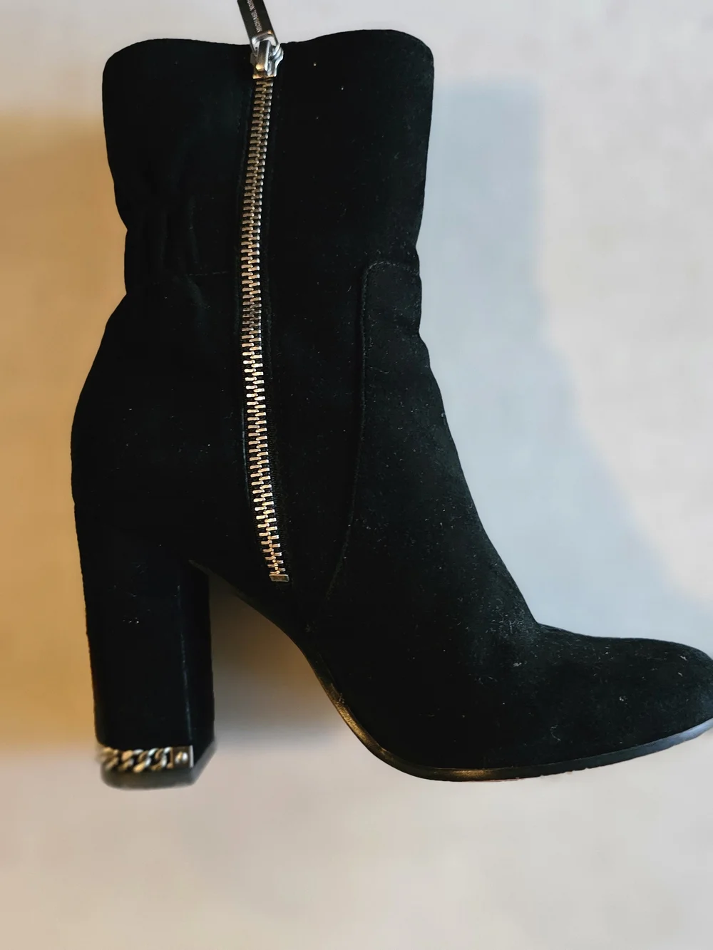 Michael Kors Black Suede Ankle Zip Booties